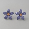Iron & Alloy Enamel Flower Stud Earrings EJEW-WH0033-57D-1