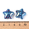 Christmas UV Plating Printed Opaque Acrylic Beads MACR-N018-06D-3
