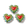 Baking Paint Glass Bumpy Beads Heart LAMP-V001-07E-1
