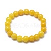 Natural Yellow Jade Bead Stretch Bracelets BJEW-K212-C-038-3