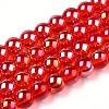 Electroplate Transparent Glass Beads Strands GLAA-T032-T6mm-AB09-1