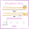 36Pcs 3 Colors Iron Hair Fork Findings IFIN-UN0001-25-3