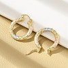 Brass Two Tone Hoop Earrings EJEW-B117-06C-M-2