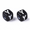 Opaque Acrylic Beads X-SACR-N002-01Y-3