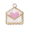 Beaded Heart Envelope Charms PALLOY-MZ01092-01-1