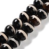Natural Tibetan Striped Pattern dZi Agate Beads Strands G-B084-A04-01-1