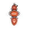 Retro Natural Red Jasper Pendants PW-WG7292F-01-1