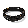 Natural Tiger Eye & Glass Round Beaded Bracelets BJEW-G732-01B-5