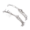 304 Stainless Steel Paperclip & Figaro Chain Bracelets for Women BJEW-JB12445-02-5