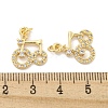 Brass Micro Pave Clear Cubic Zirconia Pendants KK-Z044-27G-3