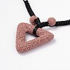 (Jewelry Parties Factory Sale)Triangle Lava Rock Pendants Necklaces NJEW-D205-03-2