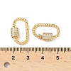 Brass Micro Pave Clear Cubic Zirconia Screw Carabiner Lock Charms KK-Z118-05G-3