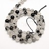Natural Gemstone Black Rutilated Quartz Round Beads Strands G-E251-30-4mm-3