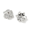 Brass Micro Pave Clear Cubic Zirconia Bead Cap KK-V015-15P-1