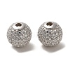 Rhodium Plated 925 Sterling Silver Micro Pave Cubic Zirconia Beads STER-H110-24C-01P-1