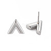 304 Stainless Steel V-shape Stud Earrings EJEW-N016-019P-4