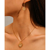 Heart Sun 304 Stainless Steel Pendant Necklaces & Dangle Earrings Sets FS-WGE9EFA-01-2