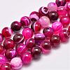 Natural Striped Agate/Banded Agate Bead Strands G-G962-10mm-01-1