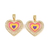 Brass Micro Pave Clear Cubic Zirconia Pendants CU-CBA415D-07G-01-1