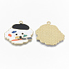 Alloy Enamel Pendants X-ENAM-T011-12KC-RS-2