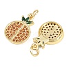 Brass Micro Pave Cubic Zirconia Charms KK-C250-03B-2