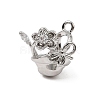 Brass Micro Pave Clear Cubic Zirconia Charms CU-CBA3D76-16P-1