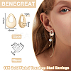 BENECREAT 12Pcs Brass Hollow Out Teardrop Stud Earring Findings KK-BC0010-94-2