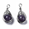 Natural Amethyst Pendants G-Q998-028-2
