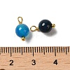 Dyed Natural Agate Round Charms with Real 18K Gold Plated Brass Loops KK-P242-09A-G01-3