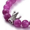 Dyed Natural Chalcedony Round Beads Stretch Bracelets Set for Girl Women BJEW-JB07058-8