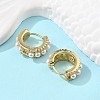 Real 18K Gold Plated Hollow Chunky Cubic Zirconia Huggie Hoop Earrings EJEW-I260-05G-NR-1