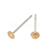 304 Stainless Steel Stud Earring Settings with Flat Round Brass Head X-STAS-R073-01-2
