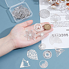 48Pcs 12 Styles 201/304 Stainless Steel Filigree Pendants STAS-UN0064-14-4