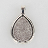 Tibetan Style Alloy Pendant Cabochon Settings TIBEP-N003-03AS-1