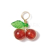 Natural Carnelian(Dyed & Heated) Round Copper Wire Wrapped Pendants PALLOY-JF03312-01-1