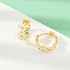 Brass Enamel Hoop Earrings EJEW-S277-01G-2