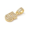 Brass Clear Cubic Zirconia European Dangle Charms LS-KK-R003-01G-05-3