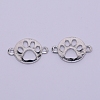 Hollow Alloy Kitten Open Back Bezel Links PALLOY-WH0080-14P-RS-1