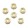 Brass Pave Clear Cubic Zirconia Beads KK-N259-39B-01-2