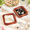 Square Wood Jewelry Storage Tray with Microfiber Fabric Mat Inside ODIS-WH0030-37A-01-4