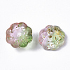 Two Tone Transparent Spray Painted Glass Beads GLAA-N035-06A-G05-2
