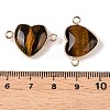 Natural Tiger Eye Love Heart Pendants G-T138-205G-G-3