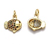 Brass Micro Pave Cubic Zirconia Pendants ZIRC-O039-04G-2