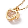 Cubic Zirconia Heart Pendant Necklace with 304 Stainless Steel Cable Chains for Women NJEW-H164-01B-3