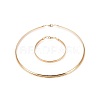 304 Stainless Steel Choker Necklaces and Bangles Jewelry Sets SJEW-L144-A01-G-1