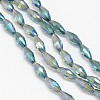 Electroplate Crystal Glass Rice Beads Strands X-EGLA-F042-A13-2