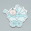Baby Carriage/Pram Printed Wood Cabochons WOOD-Q019-001-1