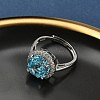 925 Sterling Silver Micro Pave Cubic Zirconia Finger Rings RJEW-B134-01B-06-3