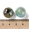 Golden Metal Enlaced Opaque Acrylic Beads OACR-H040-04-3