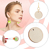 DIY Flat Round Wooden Dangle Earring Making Findings Kits DIY-SP0004-99-4